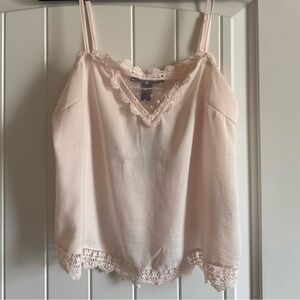 Forever 21 Light Pink Lace-Trimmed Camisole. Size Small.
